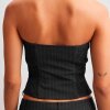 NA-KD - Pinstriped corset top