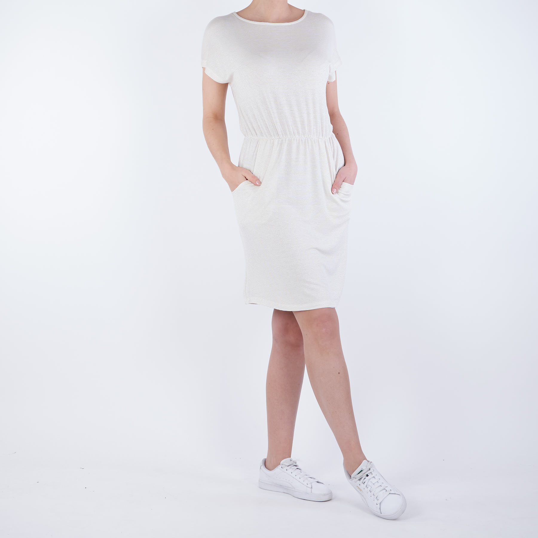 Billede af Pieces - Pcbillo ss o-neck dress lurex - Kjoler til hende - Hvid - XL