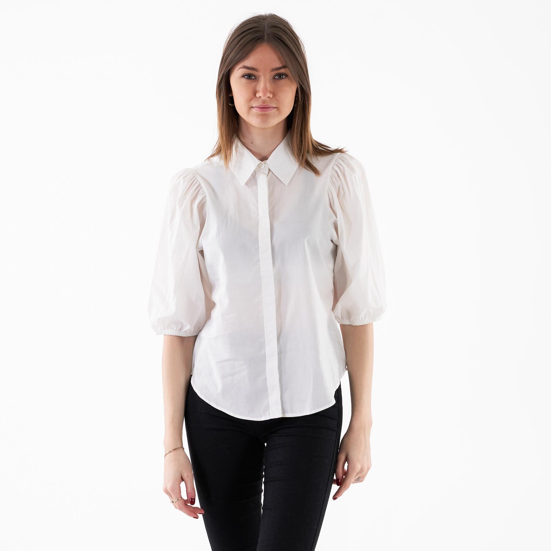 Object - Objfanja 3/4 shirt - Bluser og skjorter til kvinder - Hvid - 36