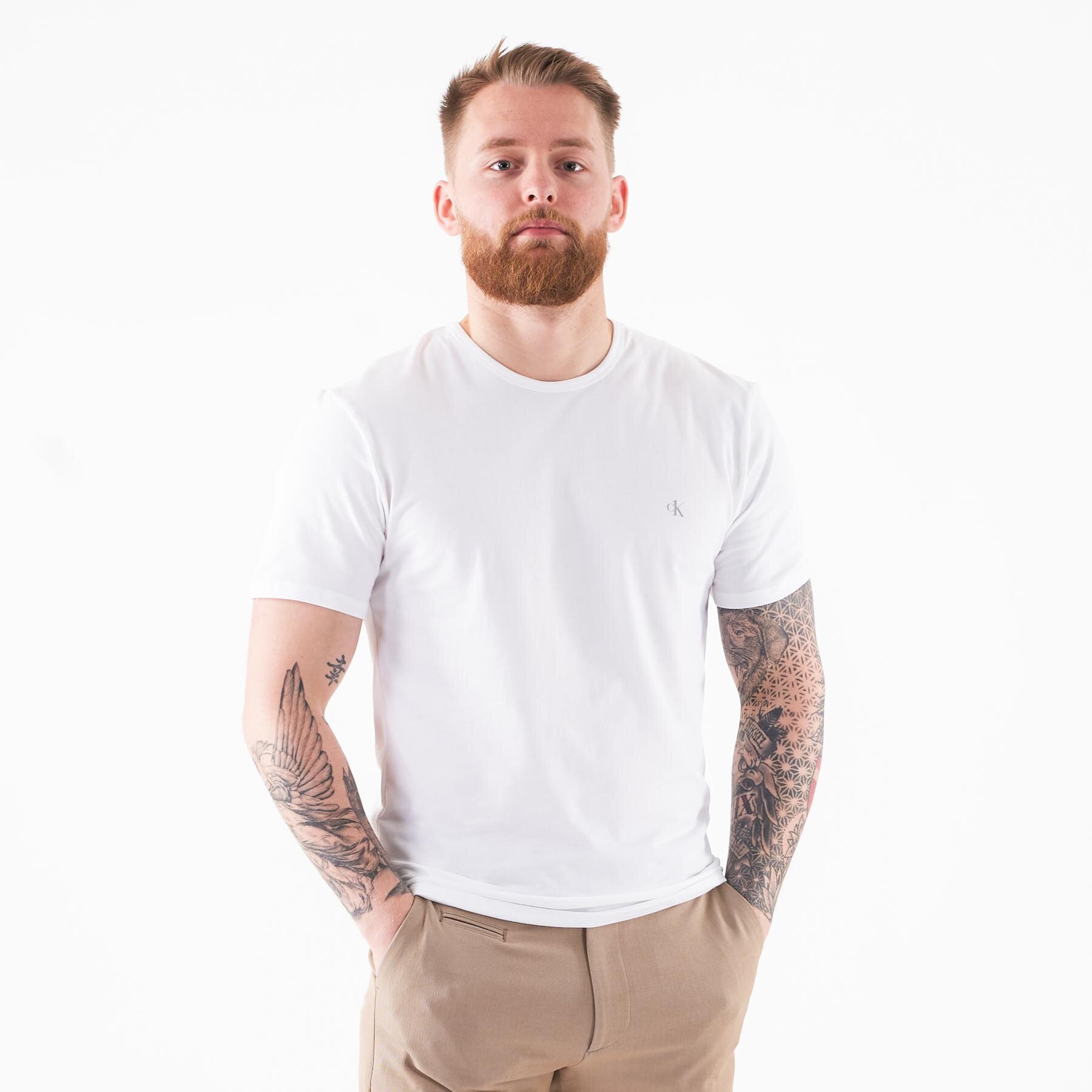 Calvin Klein - Ss crew neck 2pk - T-shirts til mænd - Hvid - M
