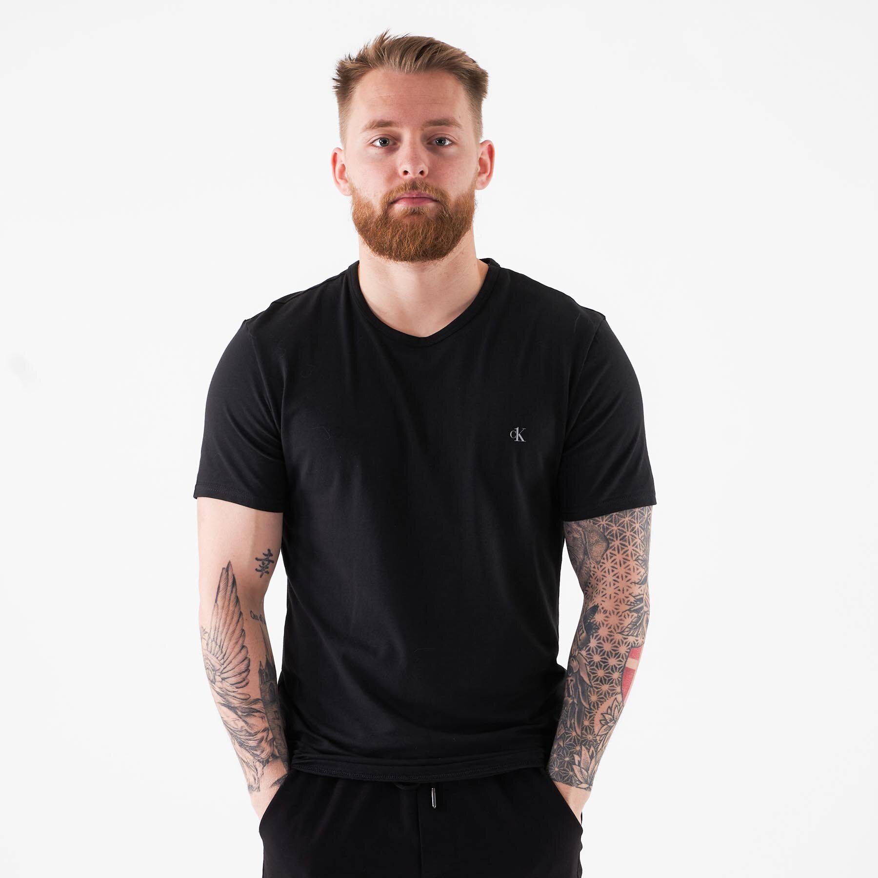Calvin Klein - Ss crew neck 2pk - T-shirts til mænd - Sort - M