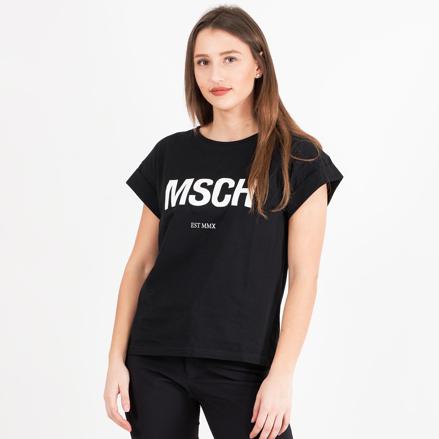 MOSS - Alva MSCH STD tee - T-shirts til damer - Sort S | Tjek den laveste pris her og køb i dag