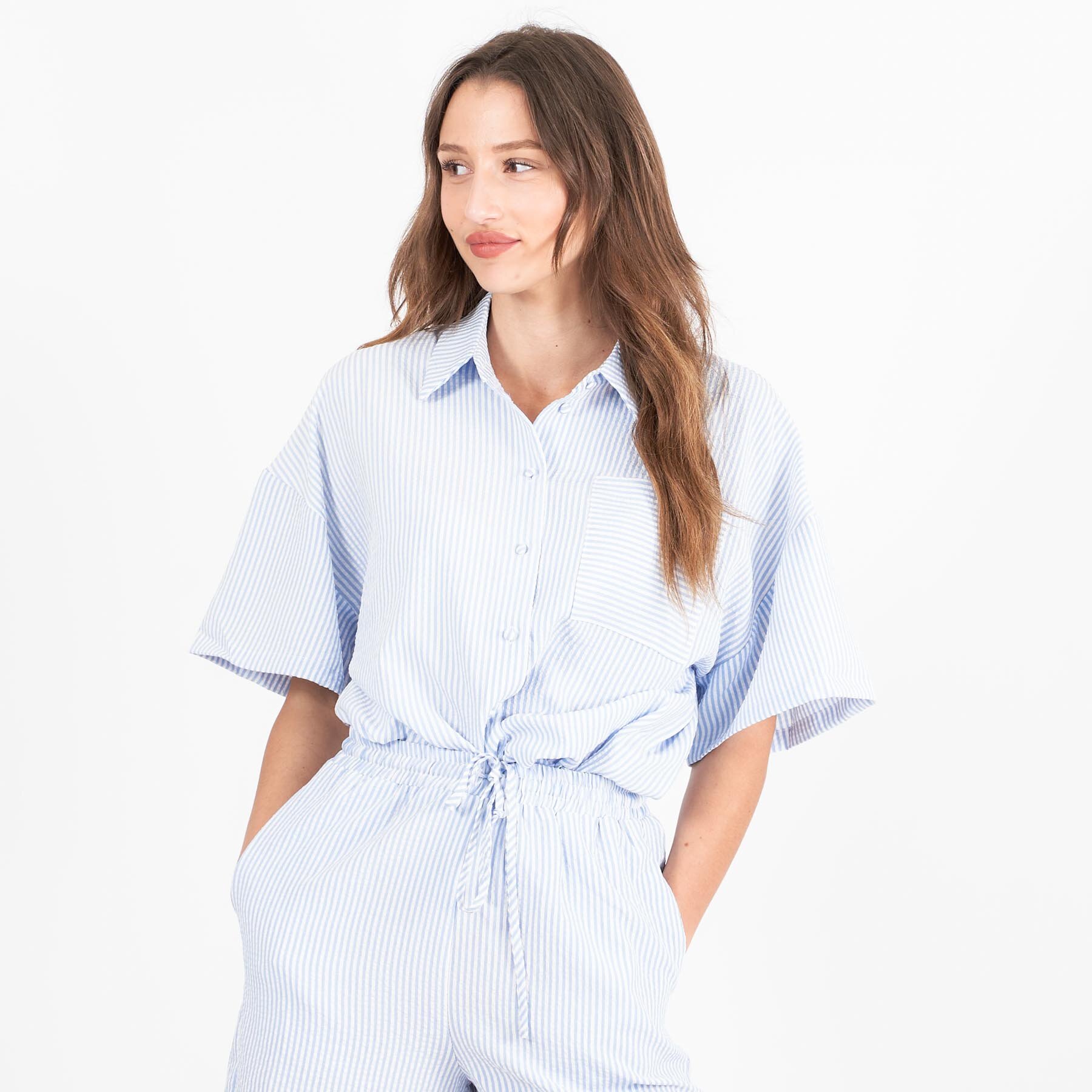 SisterS Point - VELDA-SH - Bluser og skjorter til kvinder - Blå - M