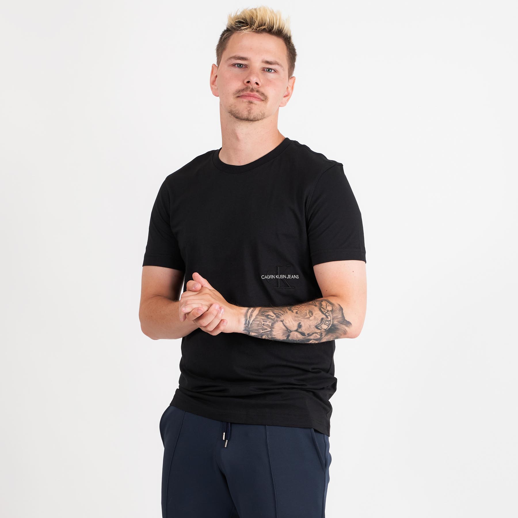 Calvin Klein - OFF PLACED TEE - T-shirts til mænd - Sort - XXL