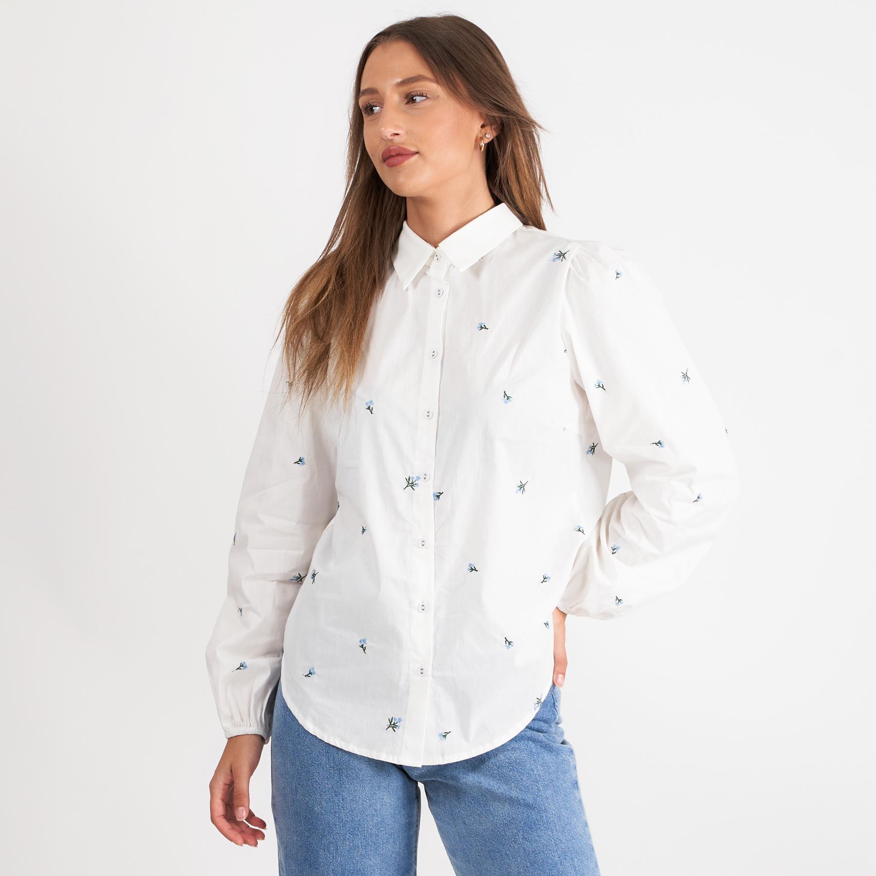 SisterS Point - Ebbey-sh17 - Bluser og skjorter til kvinder - Hvid - L