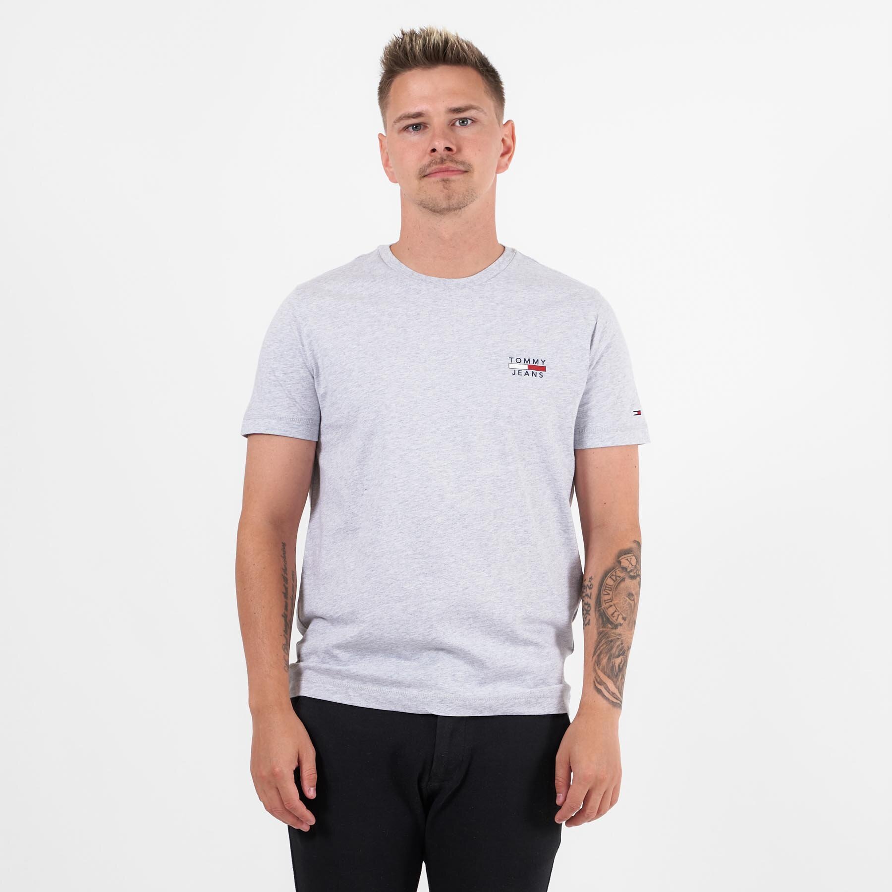 Tommy Jeans - Tjm chest logo tee - T-shirts til mænd - Grå - XXL