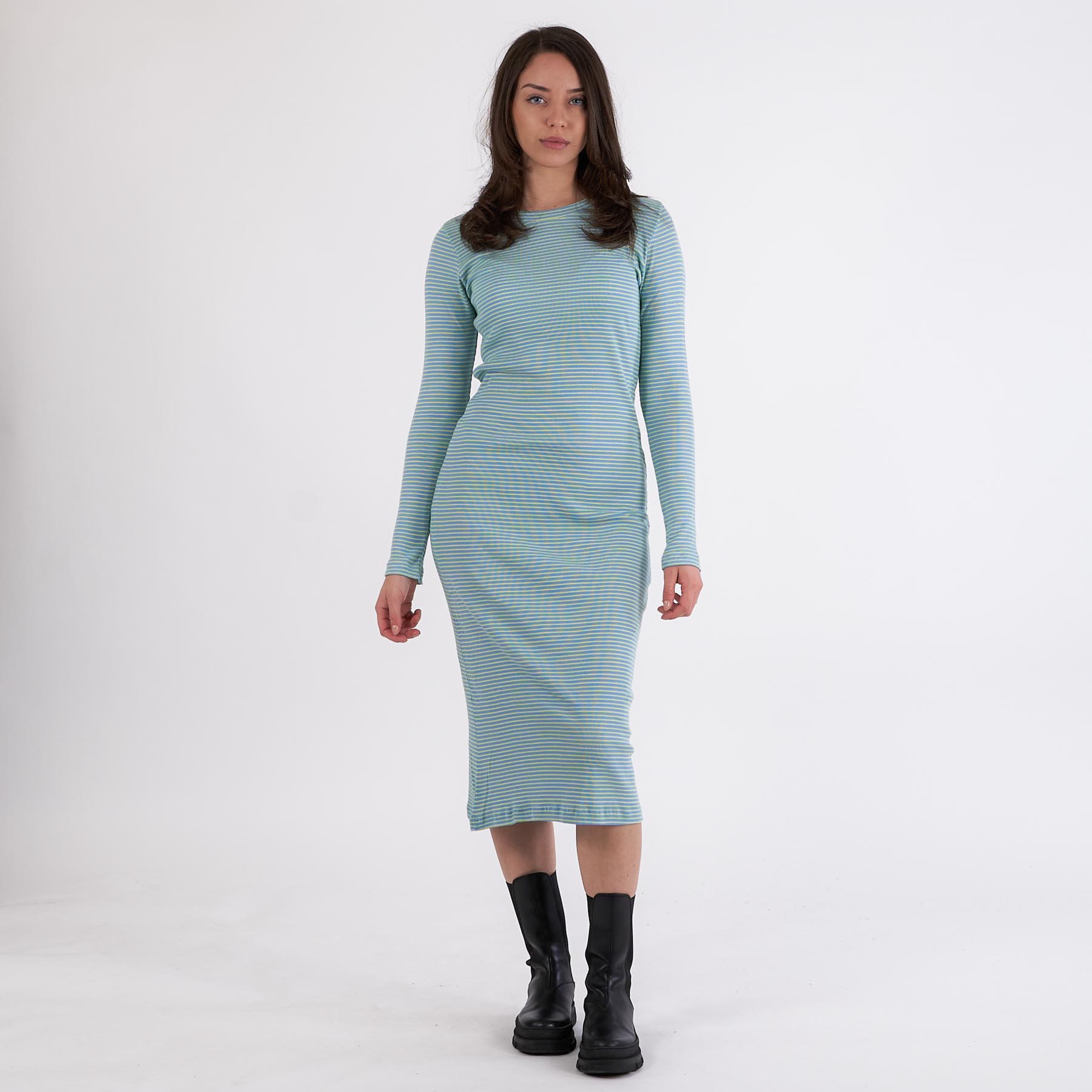 Nørgaard – 2×2 cotton stripe duba dress – Kjoler til hende – DELLA ROBBIA BLUE/SU – L