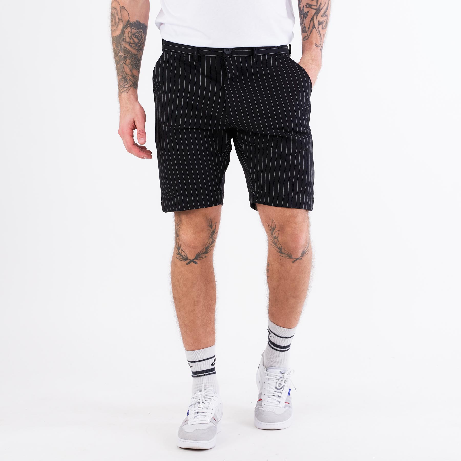 Noreligion - Comfort stretch shorts - Herreshorts - F/BLACK PIN - L
