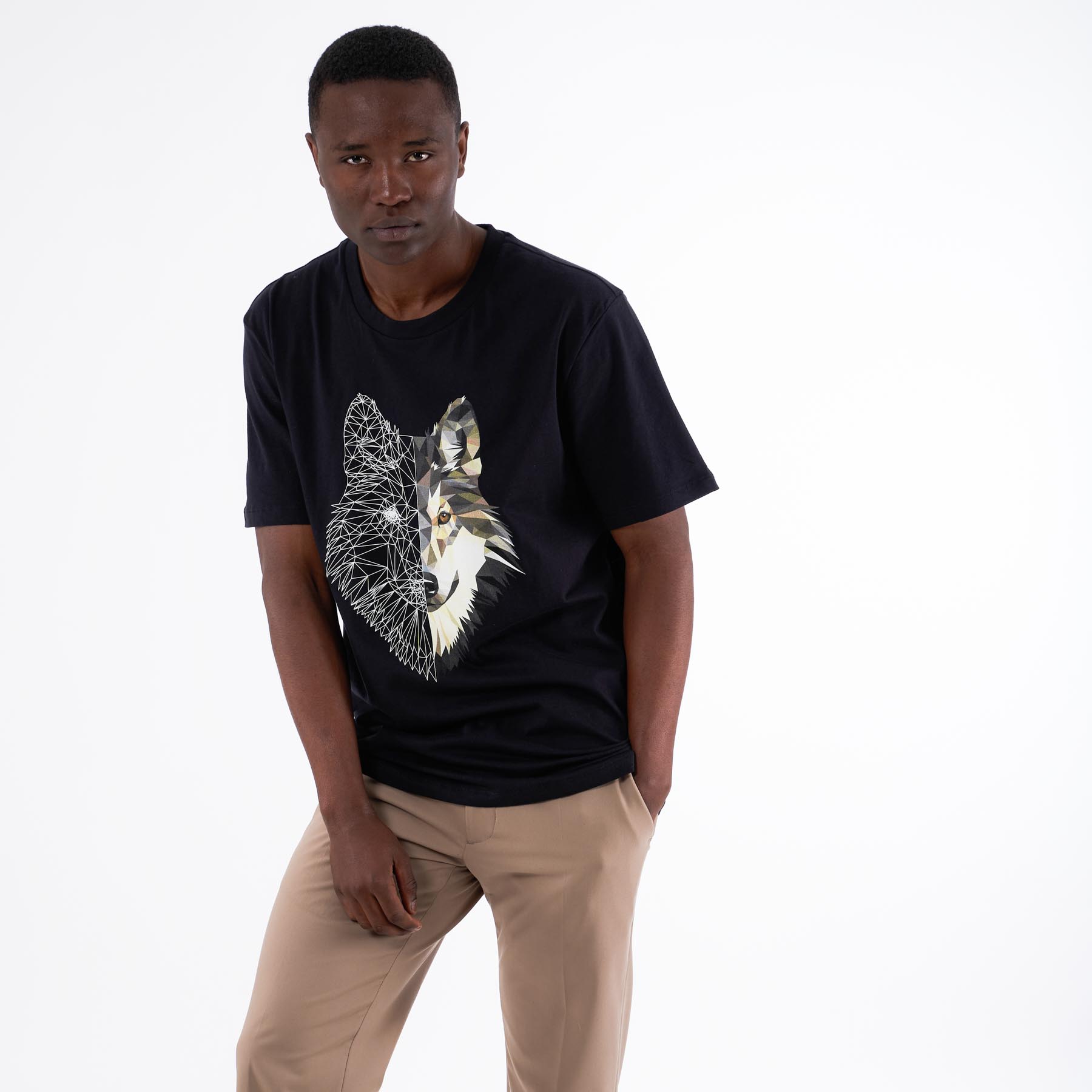Noreligion - Emilo tee - T-shirts til mænd - A/BLACK WOLF - XXL