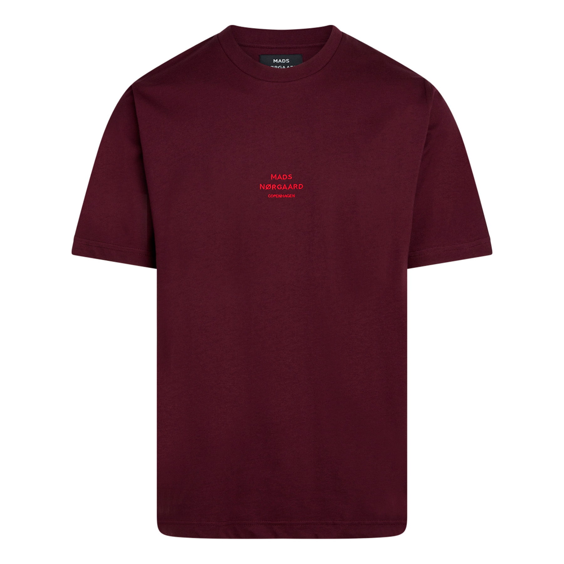 Nørgaard - Organic twin emb tee - T-shirts til mænd - Rød - XL