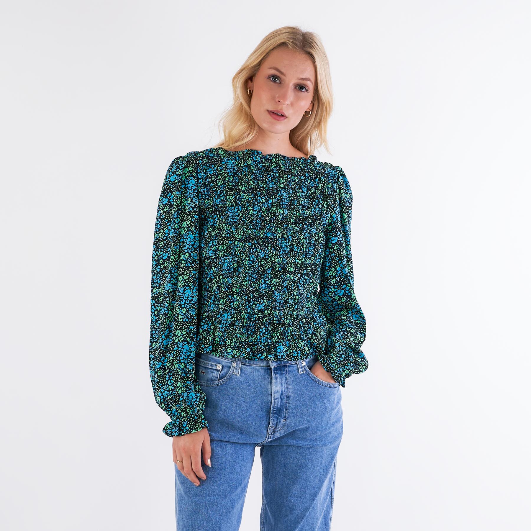 SisterS Point - Nix-ls8 - Bluser og skjorter til kvinder - BLUE/GREEN - S
