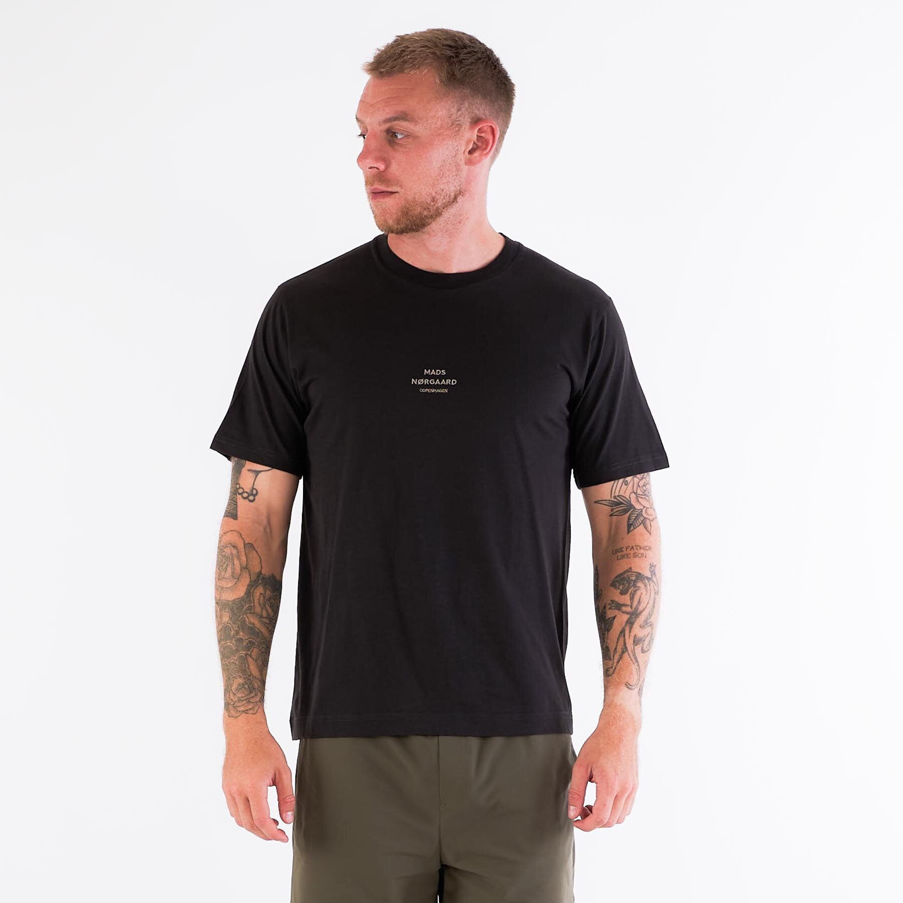 Nørgaard - Organic twin emb tee - T-shirts til mænd - Grå - XXL