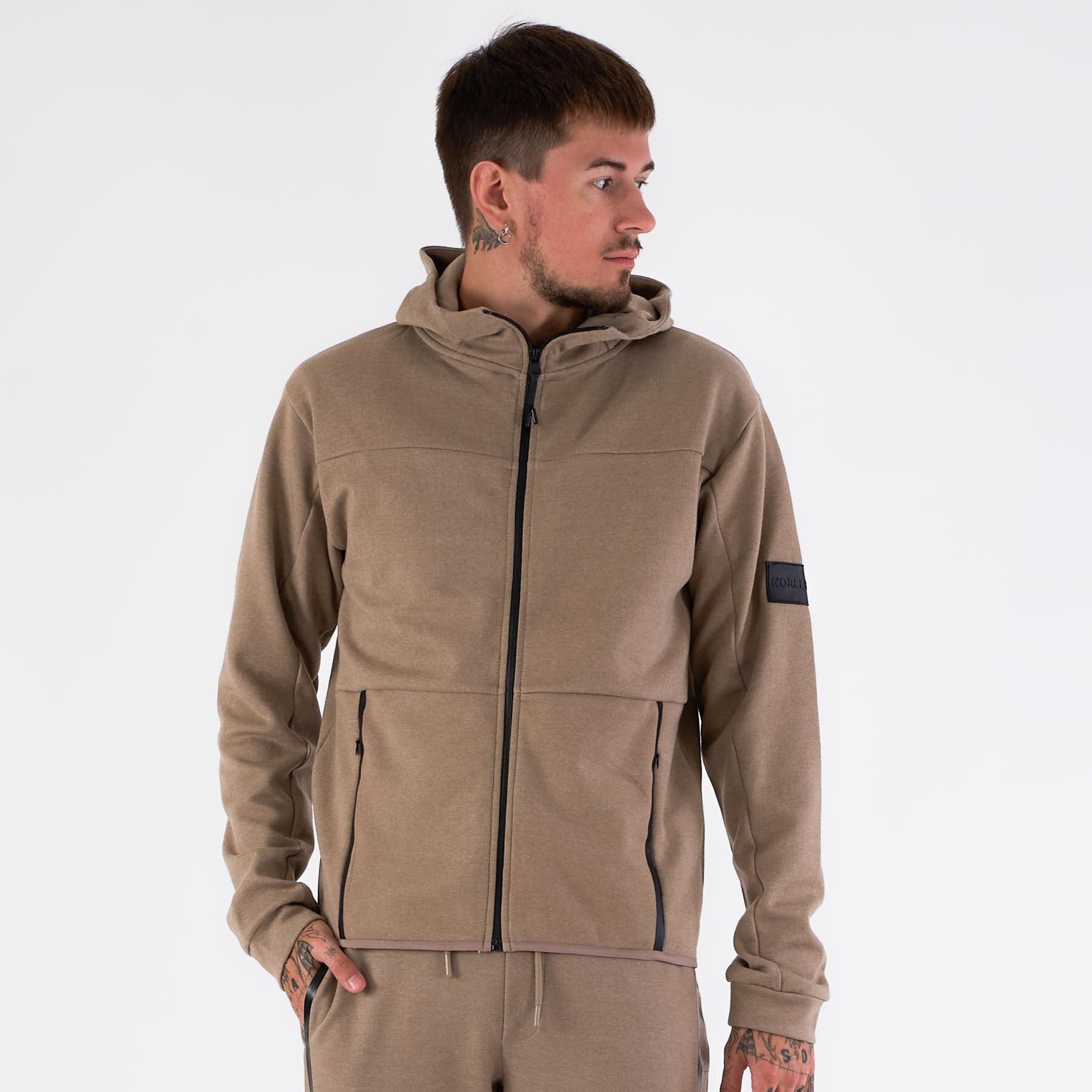 Noreligion - Tech zip hoodie - Sweatshirts og trøjer til herre - Beige - XXL