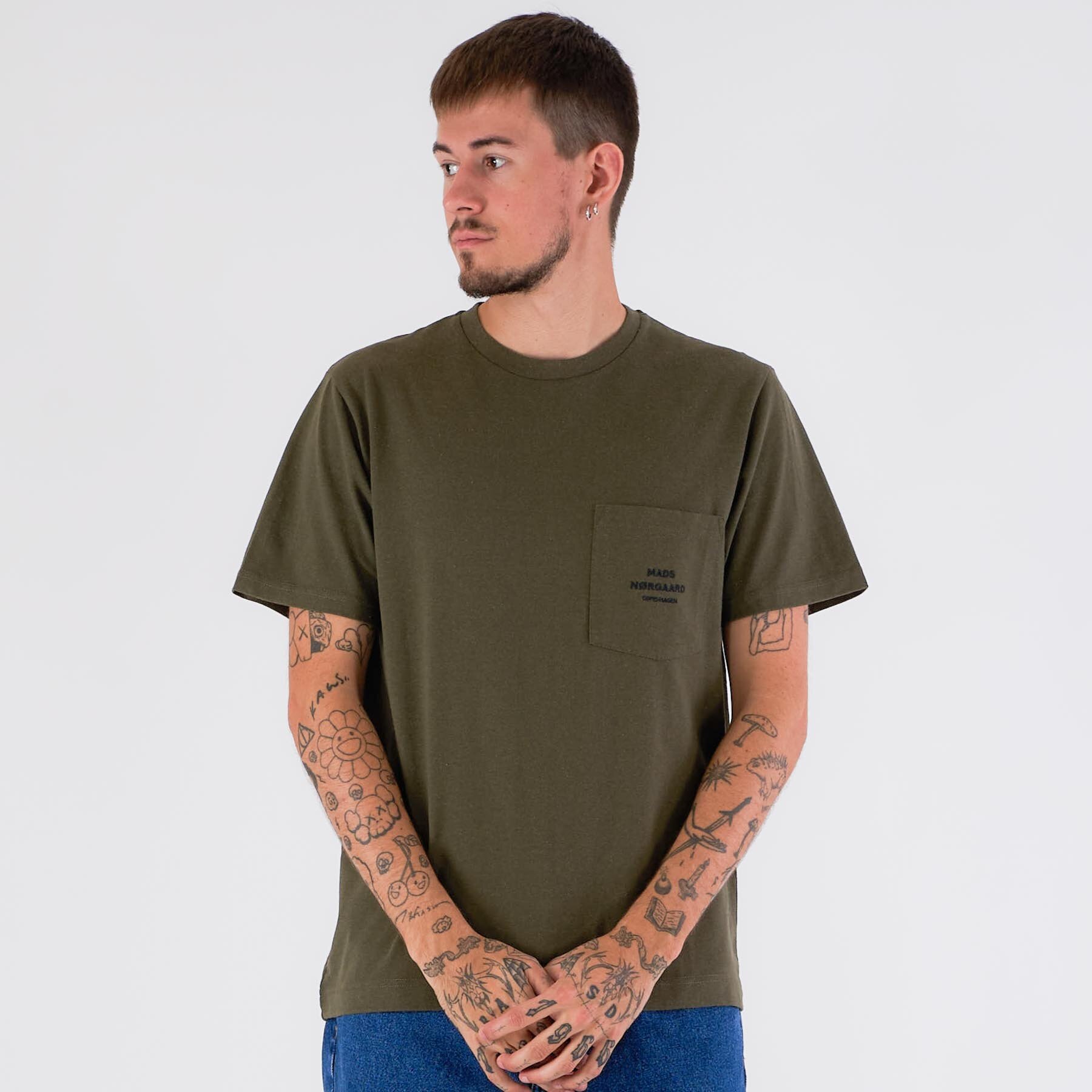 Nørgaard - Dust twin pocket tee - T-shirts til mænd - Grøn - XL