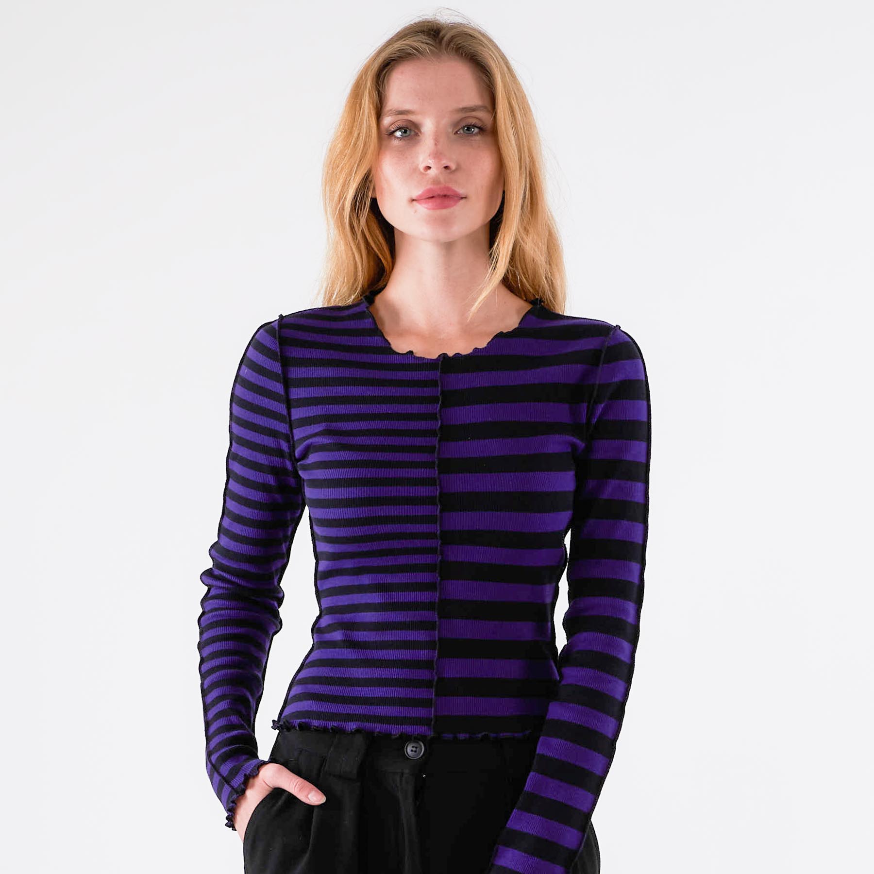 Pure friday - Purmi stripe blouse - Bluser og skjorter til kvinder - Lilla - M
