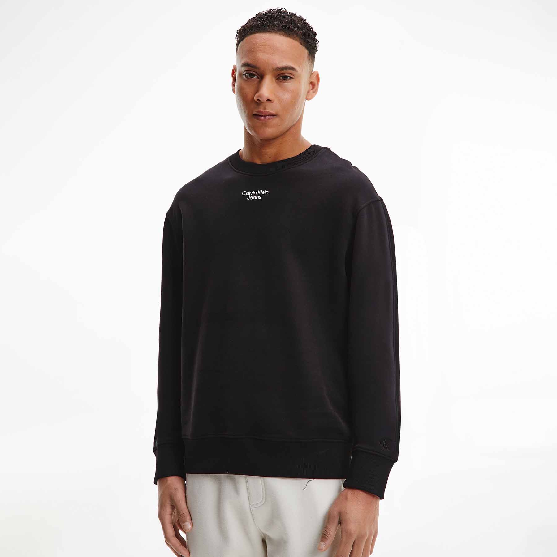 Calvin Klein - Stacked logo crewneck - Sweatshirts og trøjer til herre - Sort - XL