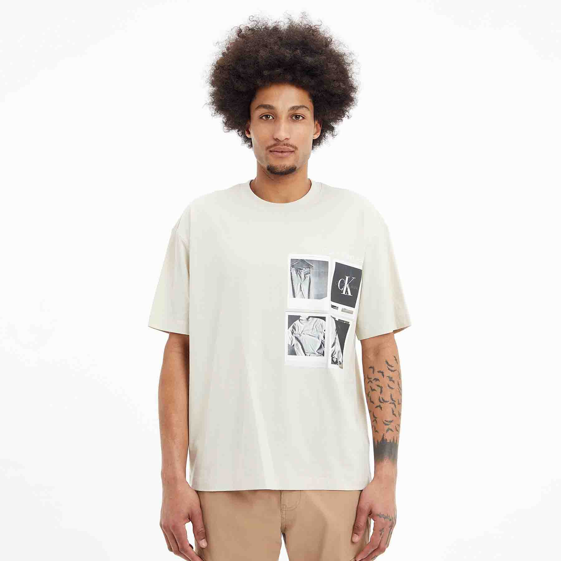 Calvin Klein - Polaroid tee - T-shirts til mænd - Hvid - XXL