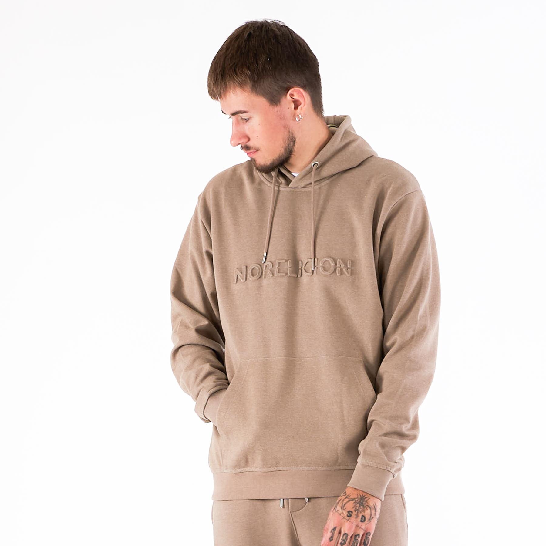 Noreligion - Box tech hoodie - Sweatshirts og trøjer til herre - Beige - XL