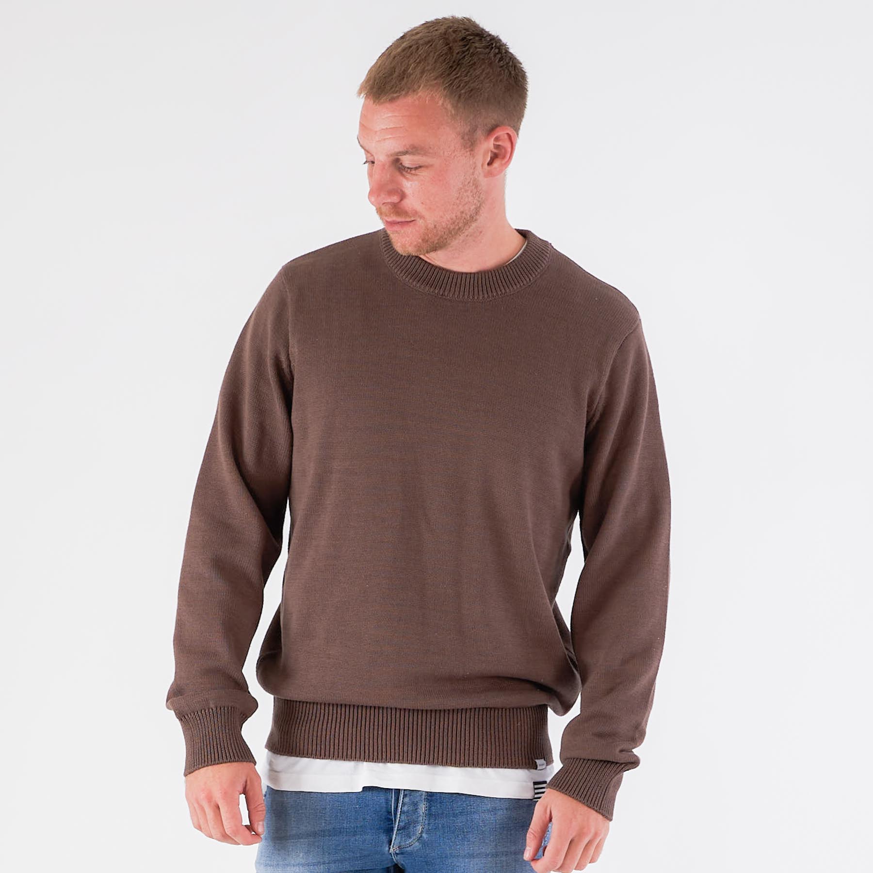 Les Deux - Gary cotton knit - Striktrøjer til herre - Grå - XL