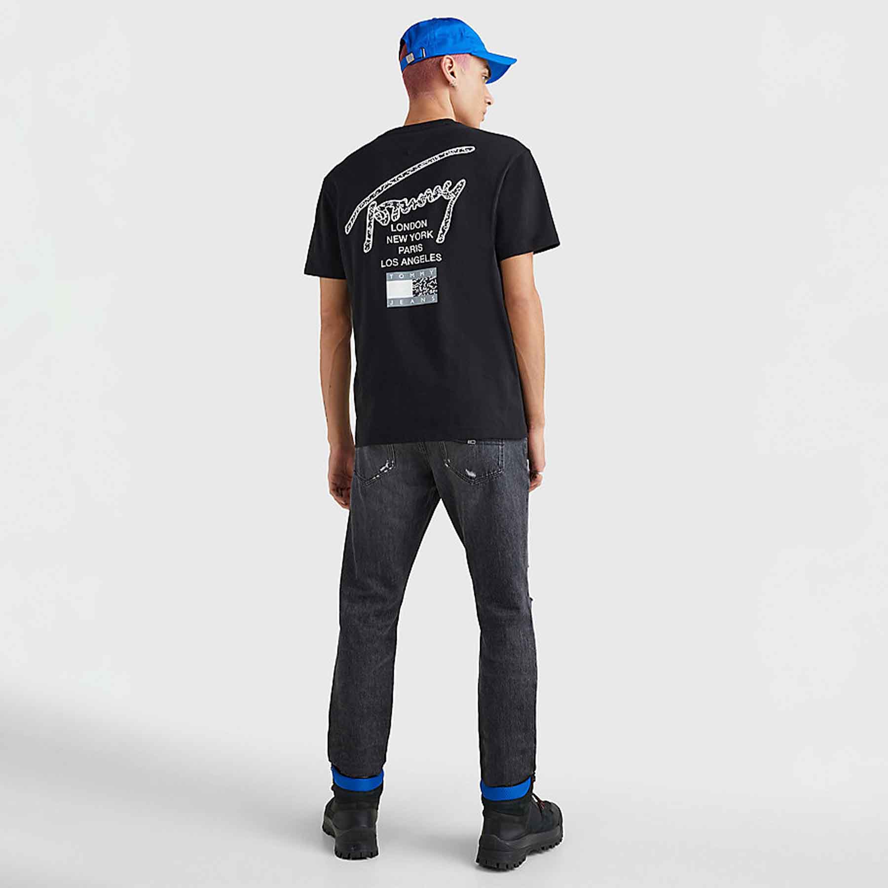 Tommy Jeans - Tjm aop logo tee - T-shirts til mænd - Sort - M