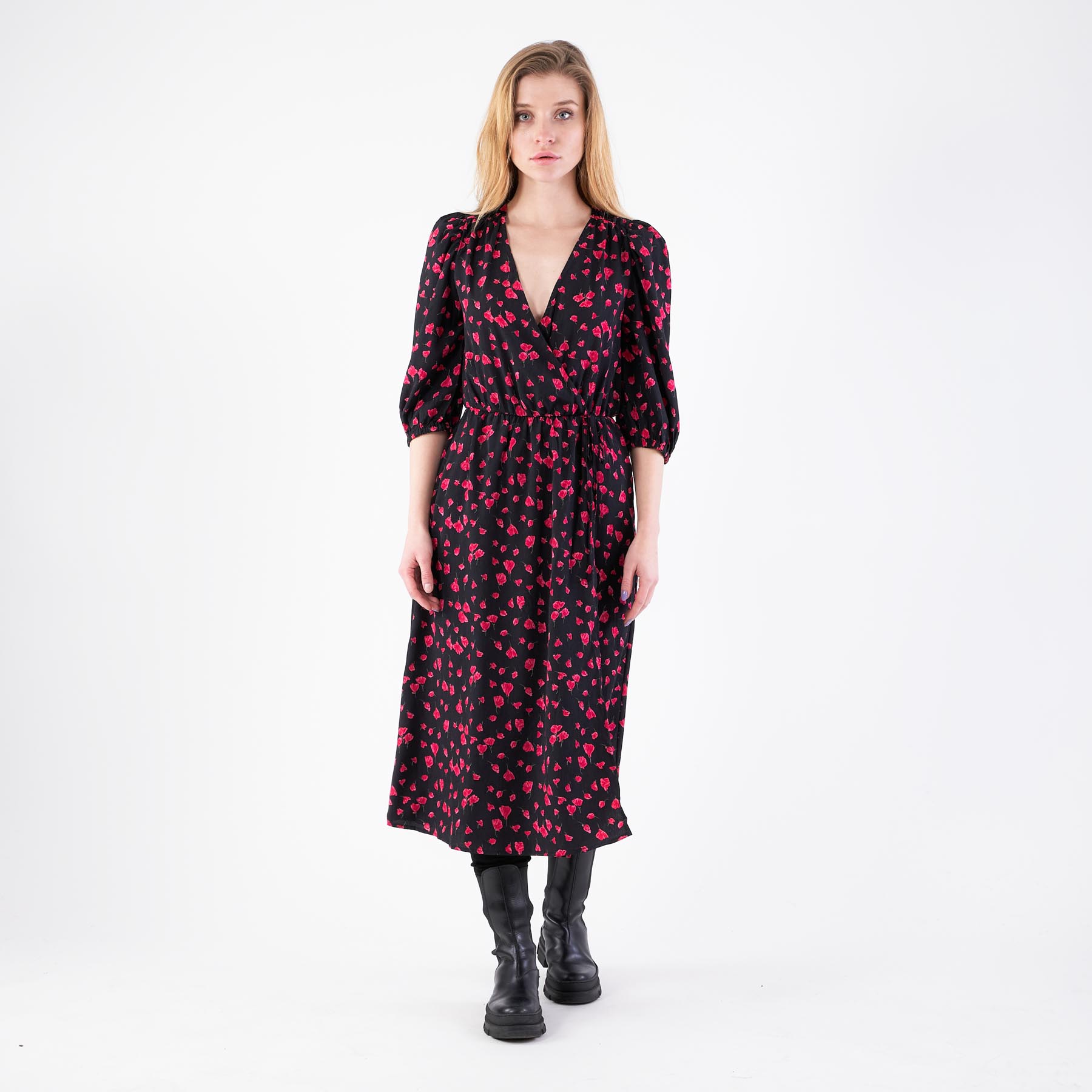 Pure friday – Purlotus print dress – Kjoler til hende – D/BLACK W. PINK FLOW – M