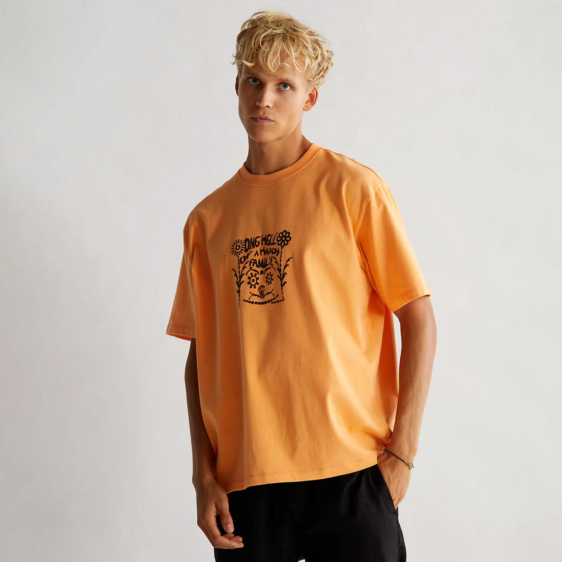Woodbird - Baine family tee - T-shirts til mænd - Orange - XL