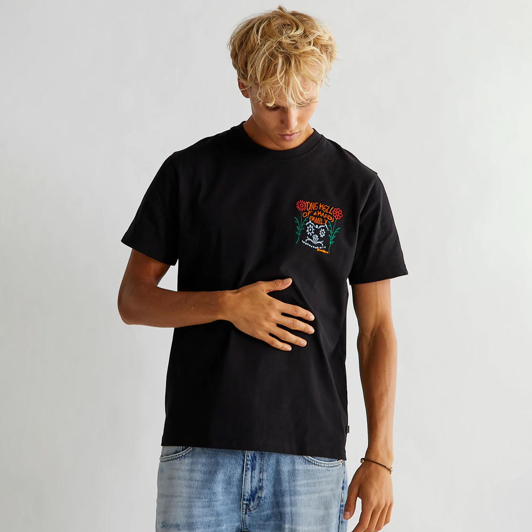 Woodbird - Rics family tee - T-shirts til mænd - Sort - XL