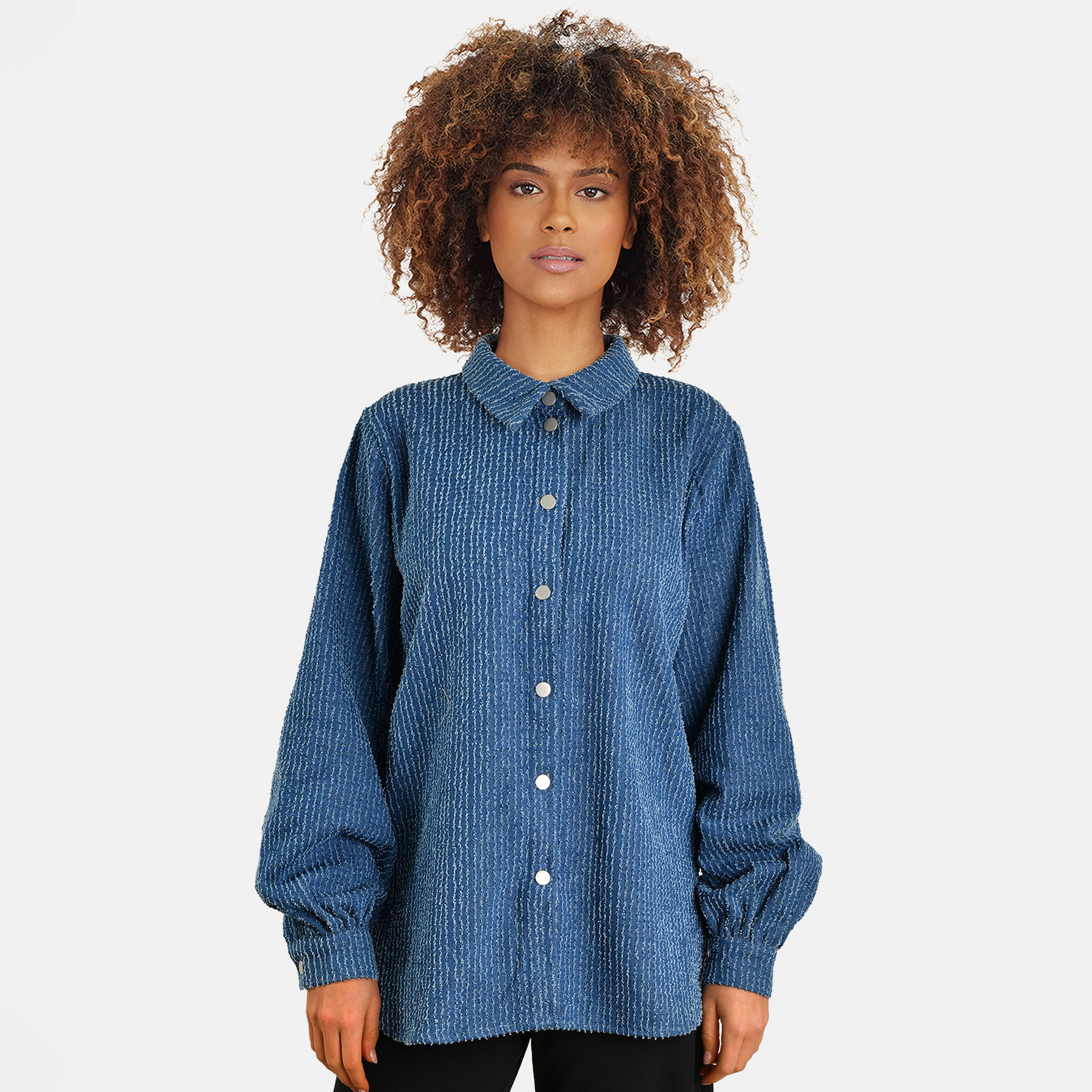 SisterS Point - Esita-sh1 - Bluser og skjorter til kvinder - M. DENIM/STRIPE - XS