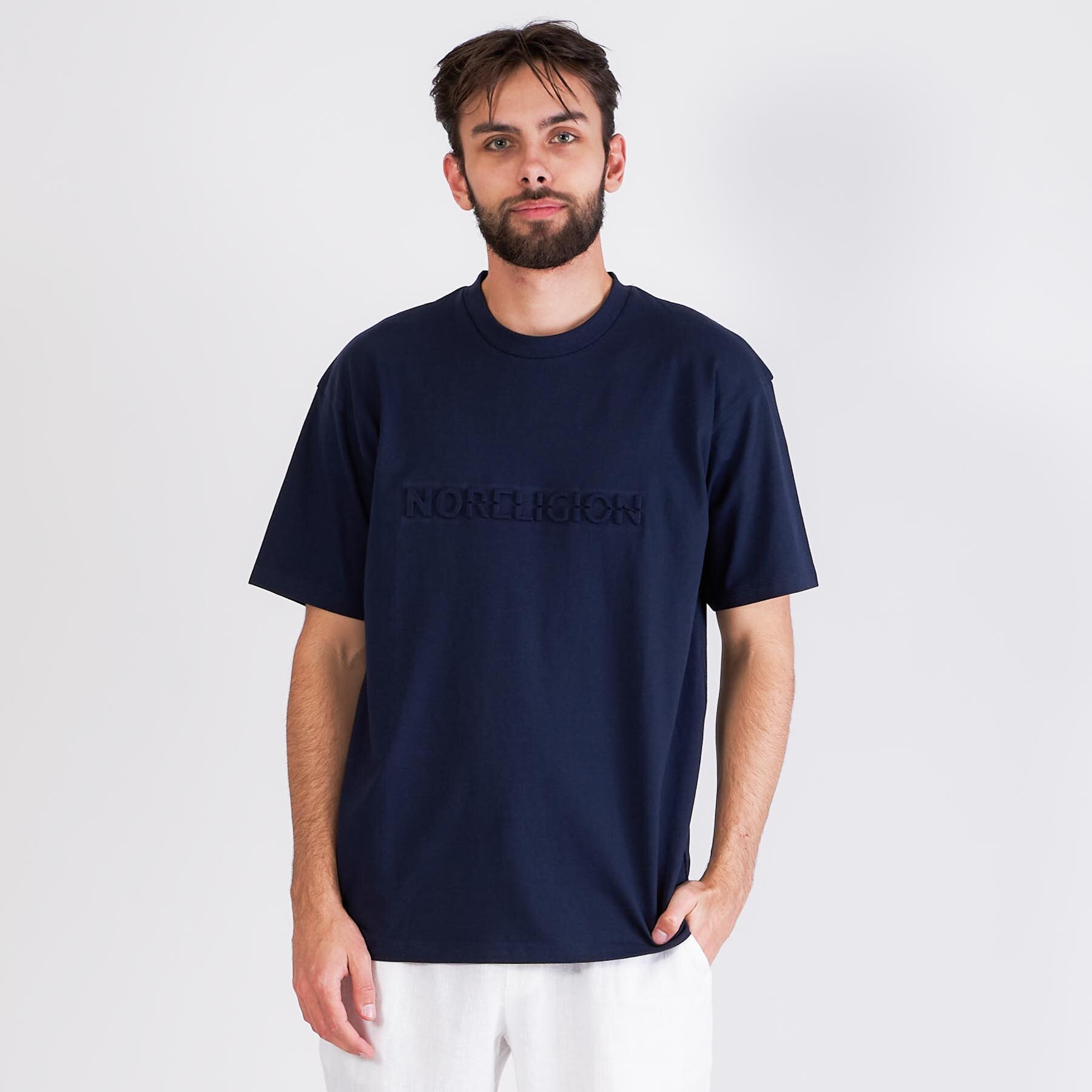 Noreligion - Box logo tee - T-shirts til mænd - B/SKY CAPTAIN - XXL