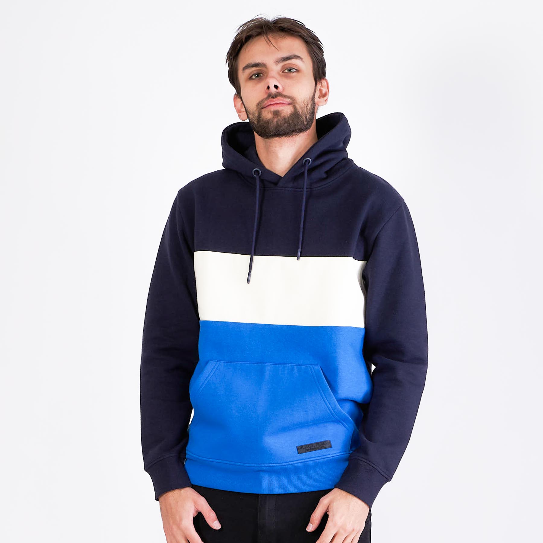 Black rebel - Colorblock hoodie - Sweatshirts og trøjer til herre - Blå - XXL