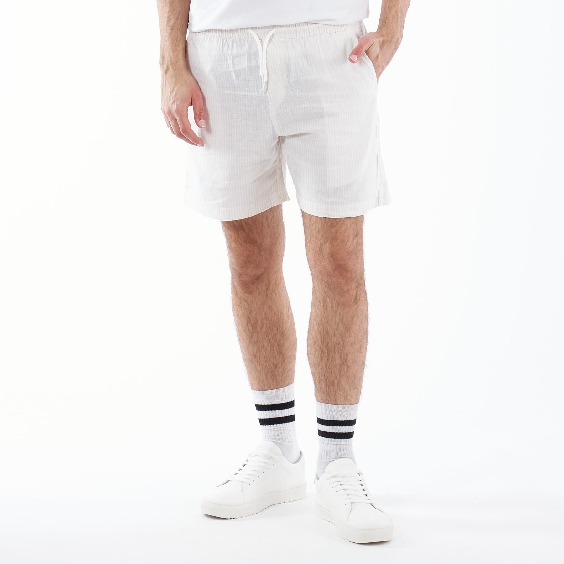 Approach - Leo linen shorts - Herreshorts - E/WHITE-WOOD ASH - M